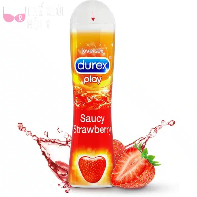 Gel bôi trơn Durex Play Strawberry có hương dâu ngọt ngào mang lại cảm giác hưng phấn cho cặp đôi nhất là khi oral sex.